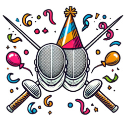 Das Funfechten-Icon von Partyfechten mit Konfetti.